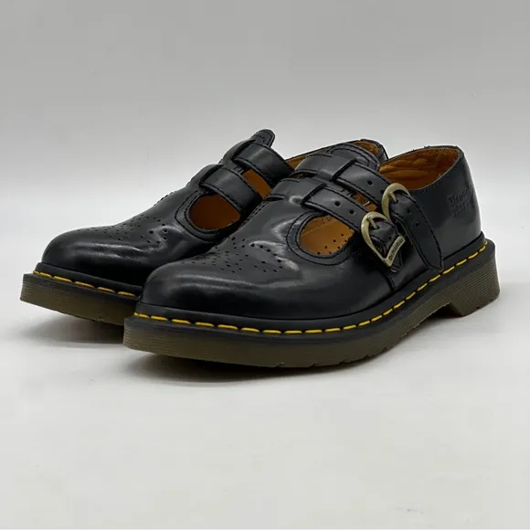 Dr. Martens Black Leather Buckle Shoes. Size 7