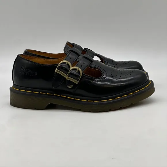 Dr. Martens Black Leather Buckle Shoes. Size 7
