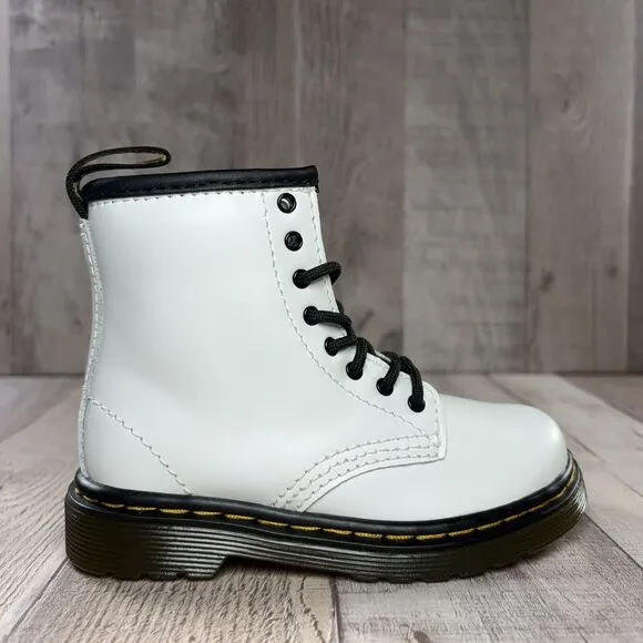 Dr. Martens Doc's DM's 1460 Size 8 Toddler Patent Leather Combat Boots White