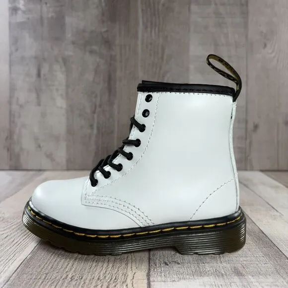 Dr. Martens Doc's DM's 1460 Size 8 Toddler Patent Leather Combat Boots White