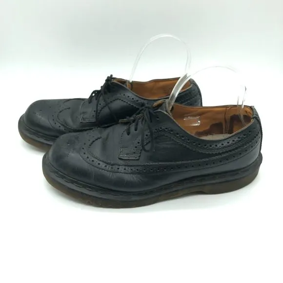 Dr. Martens Mens Brogue Wingtip Oxford Shoes Vintage Made in England Black 8