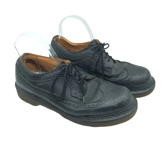 Dr. Martens Mens Brogue Wingtip Oxford Shoes Vintage Made in England Black 8