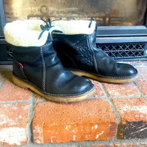 DUCKFEET Arhus Black Leather Shearling Lined Boots US 10.5 EU 42