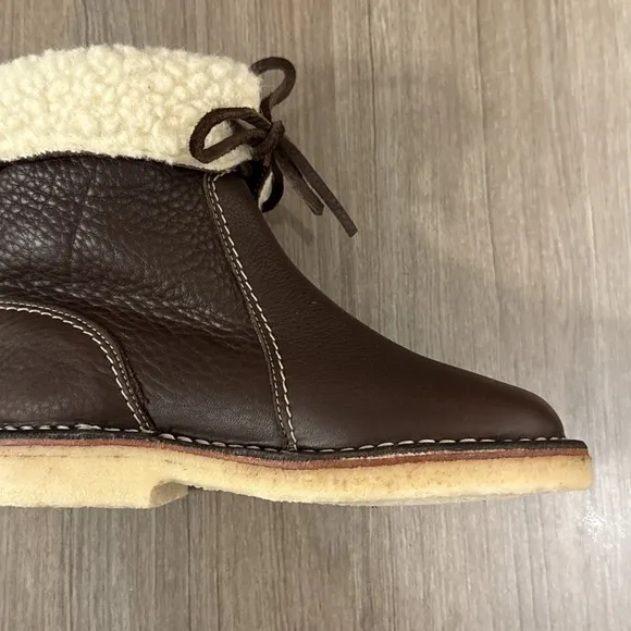 Duckfeet Arhus Boots Chocolate Leather Sheep Wool Scandinavian Sz 36 - US 6 New