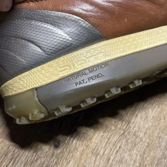 Ecco Biom Golf Shoes Spikeless Natural Motion Yak Brown Leather Men US 10 EU 44