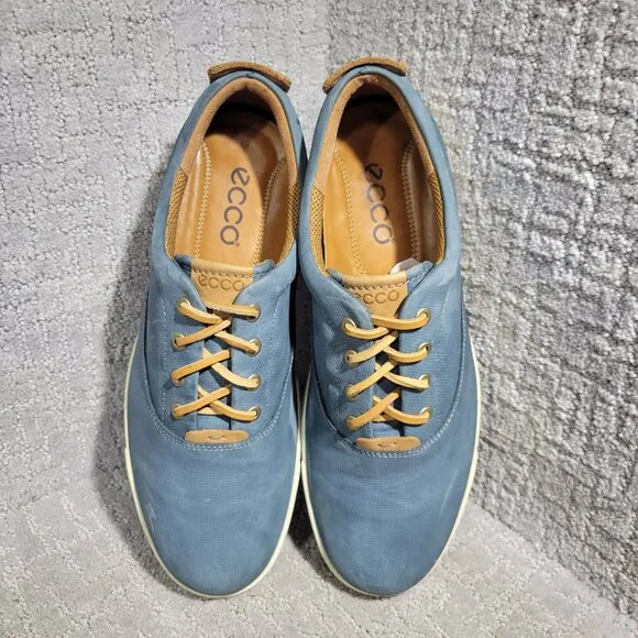 Ecco Eisner Men's Size EU 45 US 11.5 Grey Leather Perforated Sneaker Shoes