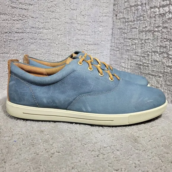 Ecco Eisner Men's Size EU 45 US 11.5 Grey Leather Perforated Sneaker Shoes