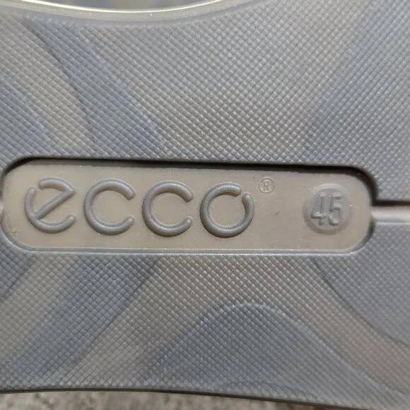 Ecco Eisner Men's Size EU 45 US 11.5 Grey Leather Perforated Sneaker Shoes