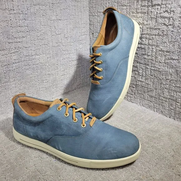 Ecco Eisner Men's Size EU 45 US 11.5 Grey Leather Perforated Sneaker Shoes