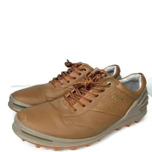 Ecco Golf Men's Brown Leather Golf Spike Less Shoes  Athletic