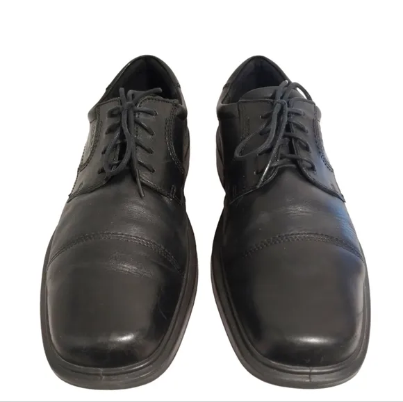 Ecco Helsinki Oxford Men's EUR 44 US 10-10.5 Black Leather Cap Toe Lace Up Shoes