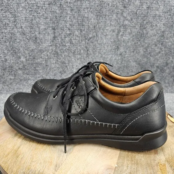 ECCO Howell Mens Size 13 EU 47 Black Leather Mocc-Toe Casual Oxford Shoes
