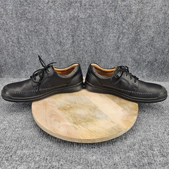 ECCO Howell Mens Size 13 EU 47 Black Leather Mocc-Toe Casual Oxford Shoes