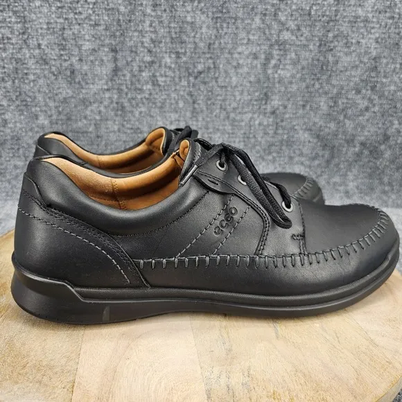 ECCO Howell Mens Size 13 EU 47 Black Leather Mocc-Toe Casual Oxford Shoes