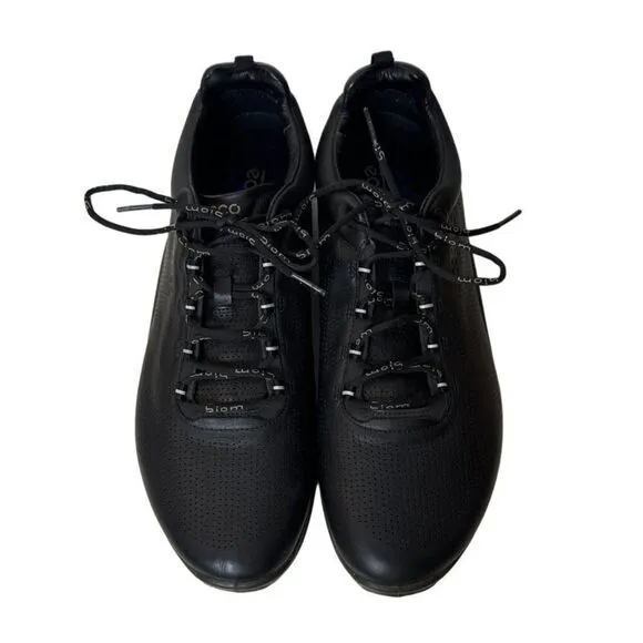Ecco Mens BIOM Natural Motion Black Leather Sneakers Size 45