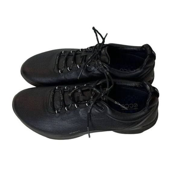Ecco Mens BIOM Natural Motion Black Leather Sneakers Size 45
