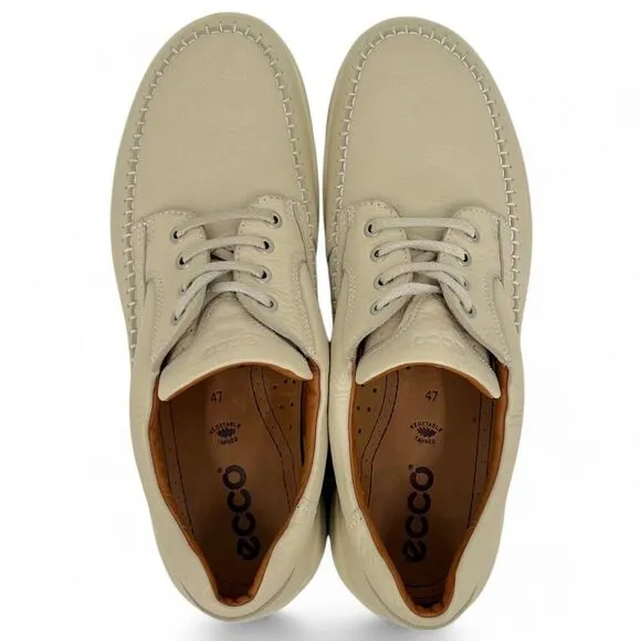 Ecco Men's Seawalker Casual Comfort Shoes Pebbled Leather Cream Size 13/13.5