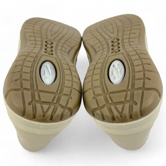 Ecco Men's Seawalker Casual Comfort Shoes Pebbled Leather Cream Size 13/13.5