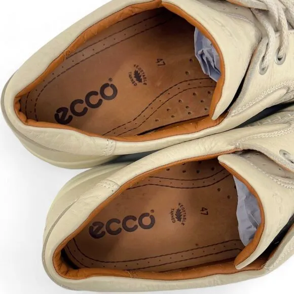 Ecco Men's Seawalker Casual Comfort Shoes Pebbled Leather Cream Size 13/13.5