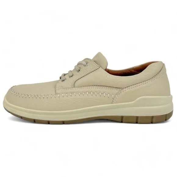 Ecco Men's Seawalker Casual Comfort Shoes Pebbled Leather Cream Size 13/13.5