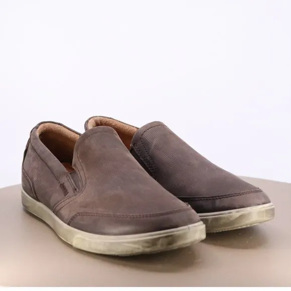 ECCO Men's Slip On Casual Sneakers Shoes Size EU 43 US 9-9.5 Leather Brown