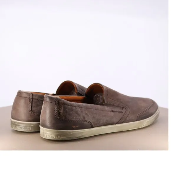ECCO Men's Slip On Casual Sneakers Shoes Size EU 43 US 9-9.5 Leather Brown