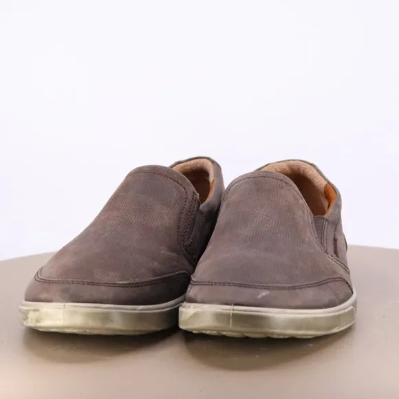 ECCO Men's Slip On Casual Sneakers Shoes Size EU 43 US 9-9.5 Leather Brown