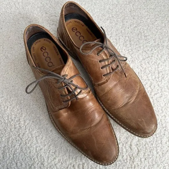 ECCO P-FLYNN 217 Men's  Brown Leather Shoes Size 9.5