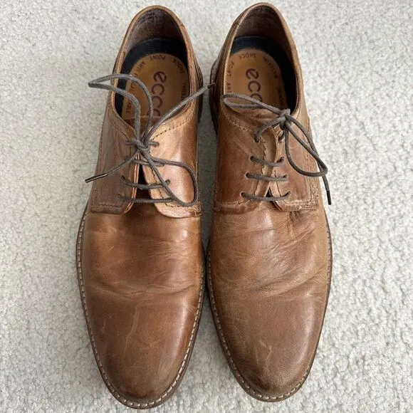 ECCO P-FLYNN 217 Men's  Brown Leather Shoes Size 9.5