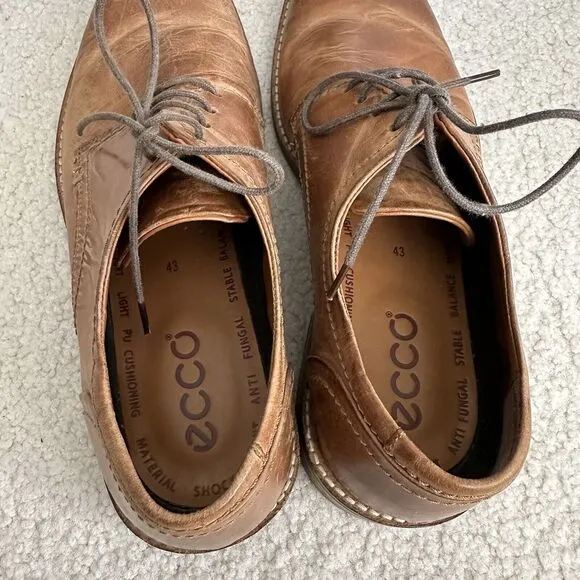 ECCO P-FLYNN 217 Men's  Brown Leather Shoes Size 9.5