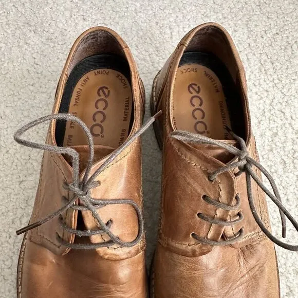 ECCO P-FLYNN 217 Men's  Brown Leather Shoes Size 9.5
