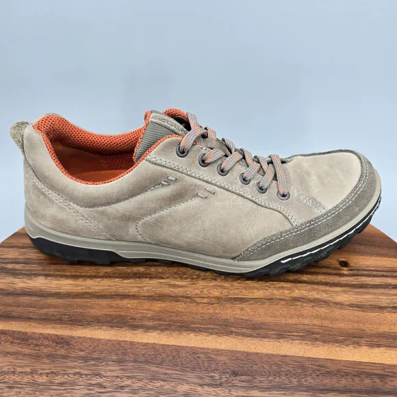 Ecco Shoes Men's 10 44 Beige Leather Vermont Lace Up Low Top Casual Sneakers