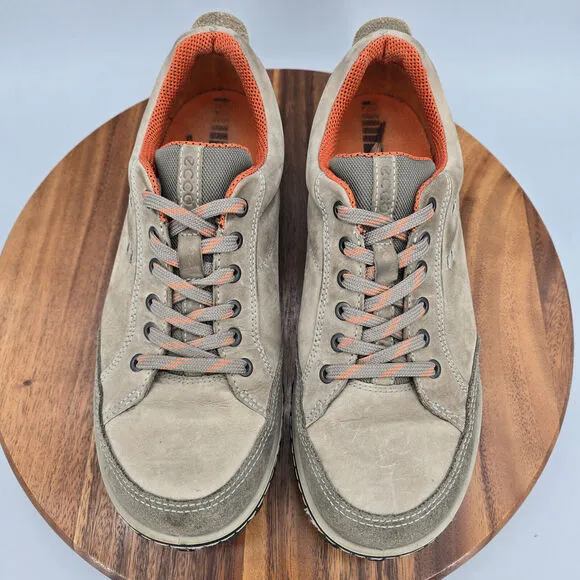 Ecco Shoes Men's 10 44 Beige Leather Vermont Lace Up Low Top Casual Sneakers