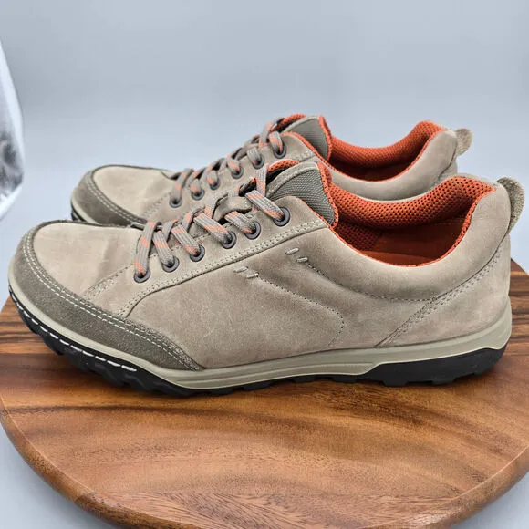 Ecco Shoes Men's 10 44 Beige Leather Vermont Lace Up Low Top Casual Sneakers