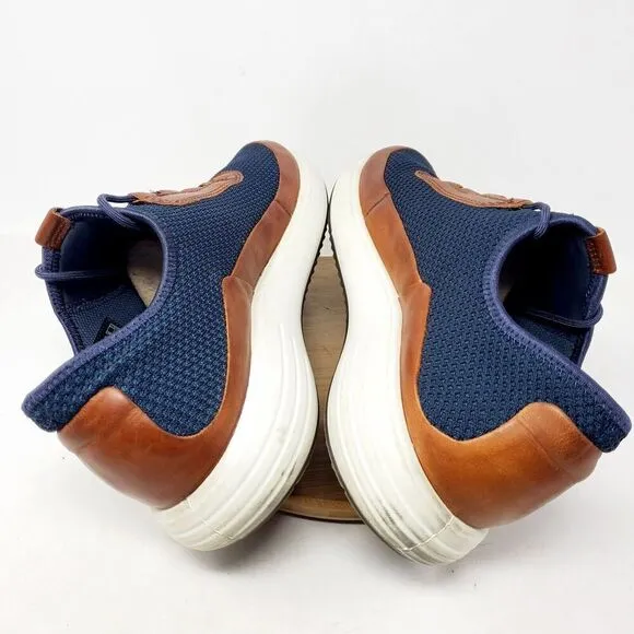 ECCO Shoes Mens 45 Soft 7 Runner Summer Blue Brown Leather Oxford Sneaker