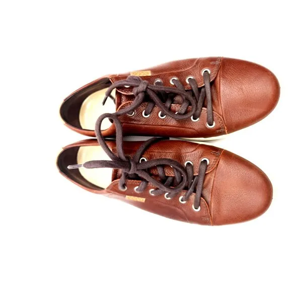 Ecco Soft 7 City Mens Size 8 Lace Up Shoes Sneakers Leather Brown