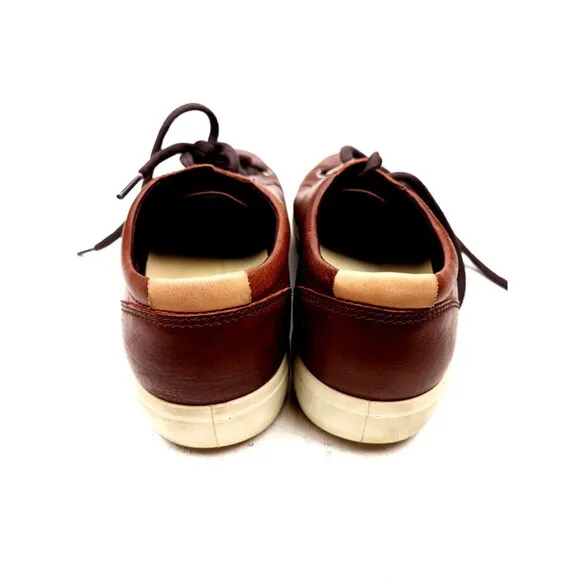 Ecco Soft 7 City Mens Size 8 Lace Up Shoes Sneakers Leather Brown