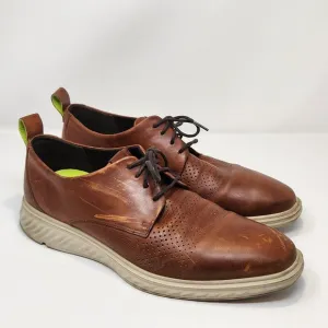 Ecco St.1 Hybrid Lite Derby Shoes Mens Size 10 Brown Leather Casual Office Laces