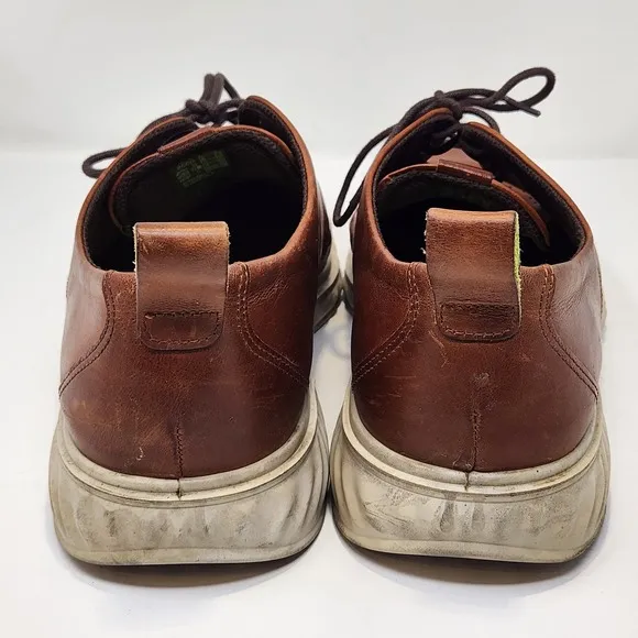 Ecco St.1 Hybrid Lite Derby Shoes Mens Size 10 Brown Leather Casual Office Laces