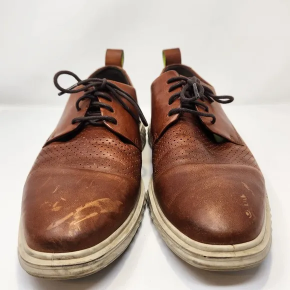 Ecco St.1 Hybrid Lite Derby Shoes Mens Size 10 Brown Leather Casual Office Laces