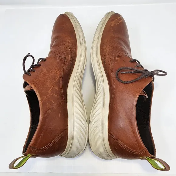 Ecco St.1 Hybrid Lite Derby Shoes Mens Size 10 Brown Leather Casual Office Laces