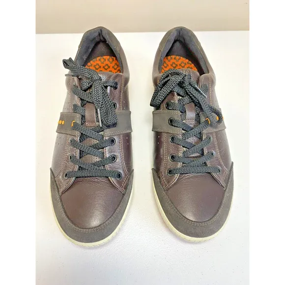 Ecco Street Premier Hybrid Brown Leather Casual Spikeless Golf Shoes 11-11.5 EUC