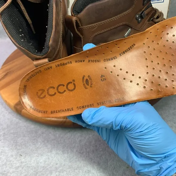 ECCO Track 25 High GTX Hiking Boot Men EU 45 Brown Leather Waterproof US 11/11.5