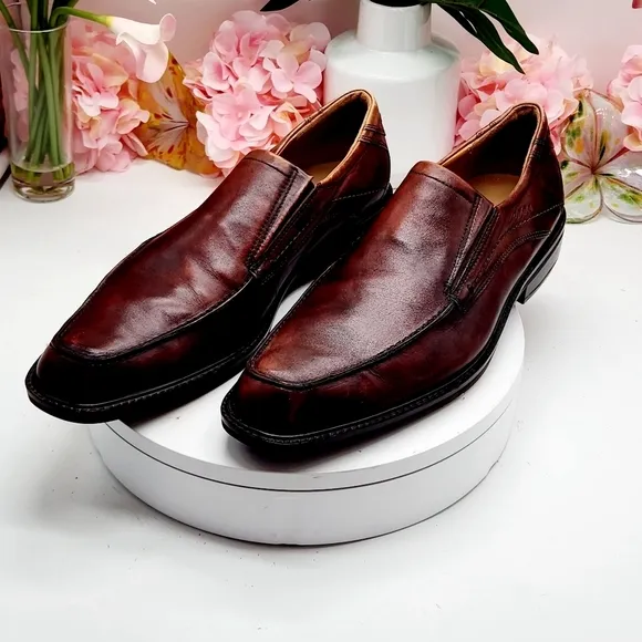 Ecco Windsor Slip On Dress Shoes Mens 13.5 US 47 EU Brown Leather Loafers Casual
