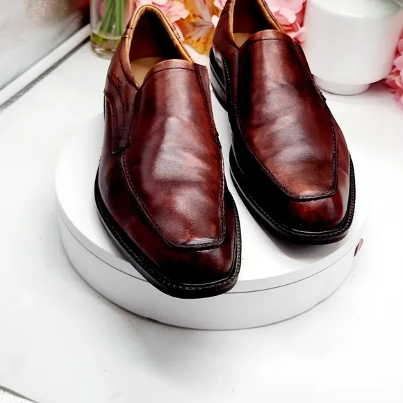 Ecco Windsor Slip On Dress Shoes Mens 13.5 US 47 EU Brown Leather Loafers Casual