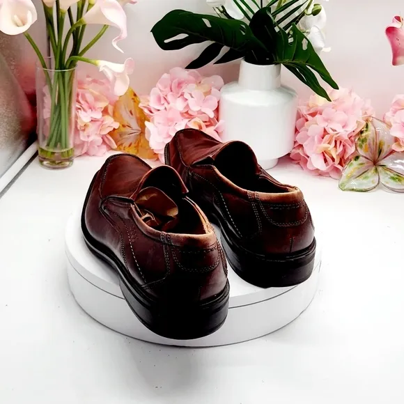 Ecco Windsor Slip On Dress Shoes Mens 13.5 US 47 EU Brown Leather Loafers Casual