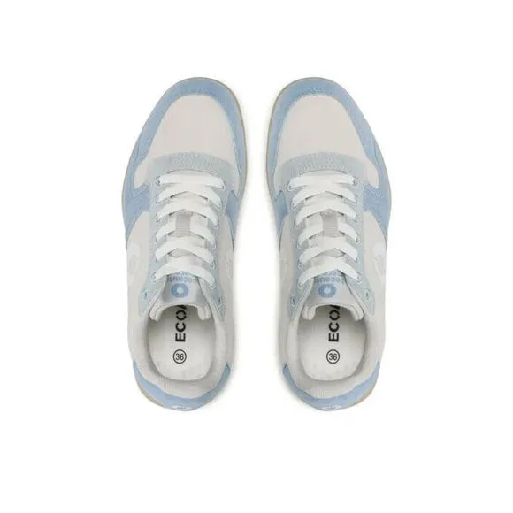Ecoalf Lenalf Sneakers Women's US 7.5 Gray Blue Leather Running Shoes KHD431Ecoa