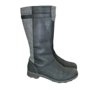 Eddie Bauer Womens Trace Boot RAVEN BLACK GREY BOOTS SIZE 8.5 LEATHER