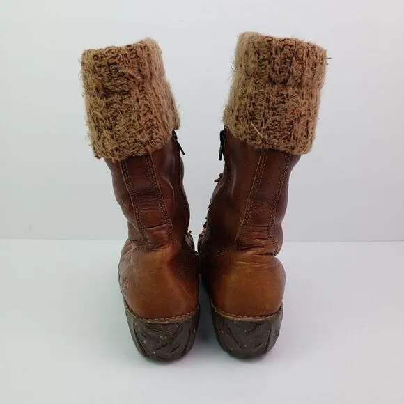 El Naturalista Womens Size 37 US 6.5-7 Brown Leather Calf High Warm Boots