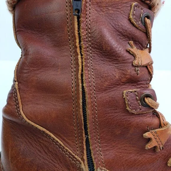 El Naturalista Womens Size 37 US 6.5-7 Brown Leather Calf High Warm Boots